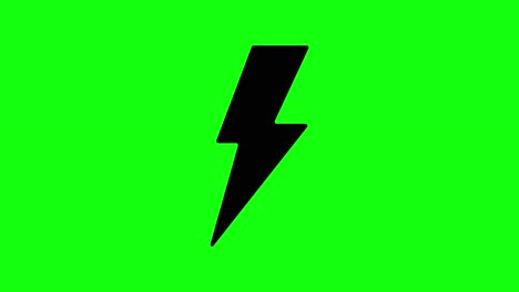 Set-of-different-lightning-bolt-icon-green-screen